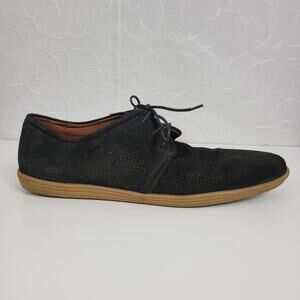 Zara Mens Shoes Size 11 Black Suede Low Top Lace-Up Classic Flats